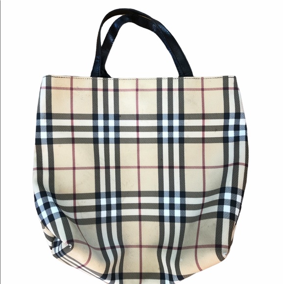 Burberry Tote Bag- Authentic- Check Pattern - Picture 2 of 11